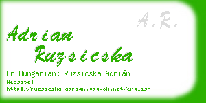 adrian ruzsicska business card